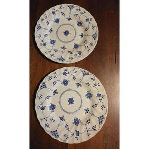 Myott Finlandia Dinner Plate White Blue Floral England Staffordshire